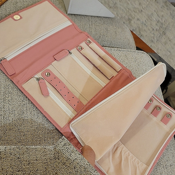 #Sabika #Trifold Pink #Travel #Jewelry #Organizer Faux #Leather #NWOT - Picture 6 of 16